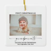 Eerste Kerstmis als grootouders Fotoversiering Keramisch Ornament (Voorkant)