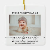 Eerste Kerstmis als grootouders Fotoversiering Keramisch Ornament (Voorkant)