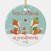 Eerste Kerstmis als grootouders - Foxes met een kl Keramisch Ornament (Voorkant)
