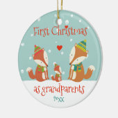 Eerste Kerstmis als grootouders - Foxes met een kl Keramisch Ornament (Links)