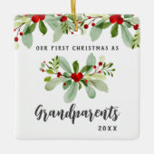 Eerste Kerstmis als grootouders Mistletoe Foto Keramisch Ornament (Voorkant)