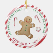 Eerste Kerstmis als grote broer Keramisch Ornament (Achterkant)