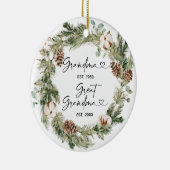 Eerste Kerstmis als Grote Grootmoeder Gift Keramisch Ornament (Rechts)