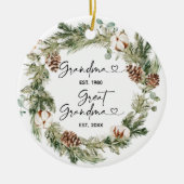 Eerste Kerstmis als Grote Grootmoeder Gift Keramisch Ornament (Voorkant)