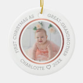 Eerste Kerstmis als grote grootmoeder moderne foto Keramisch Ornament (Voorkant)