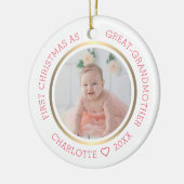 Eerste Kerstmis als grote grootmoeder moderne foto Keramisch Ornament (Links)