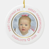 Eerste Kerstmis als grote grootmoeder moderne foto Keramisch Ornament (Achterkant)