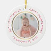 Eerste Kerstmis als grote grootvader moderne foto Keramisch Ornament (Voorkant)