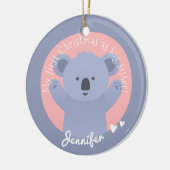 Eerste Kerstmis als Grote Zus - Schattige Koala Be Keramisch Ornament (Links)