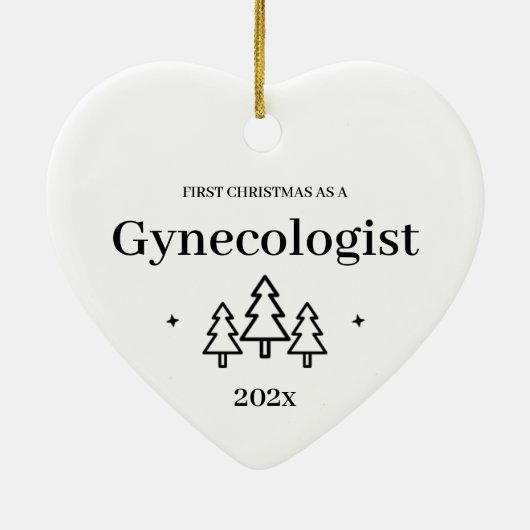 Eerste Kerstmis als gynaecoloog 2024 Keramisch Ornament (Achterkant)