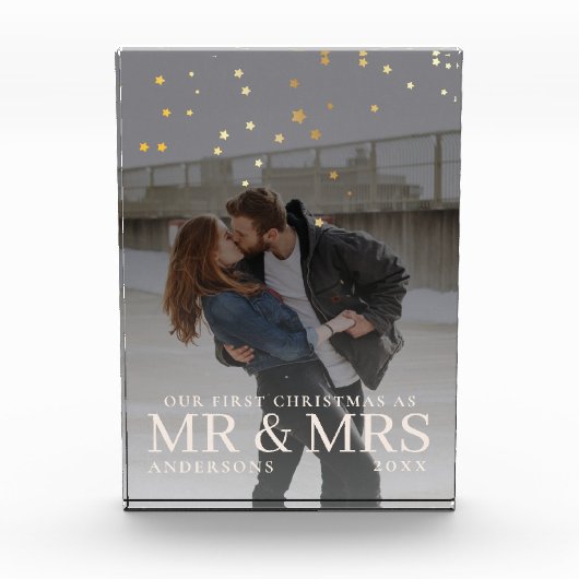 Eerste kerstmis als het romantische koppel meneer  fotoblokken (Voorkant)
