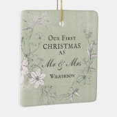 Eerste Kerstmis als Inspirerend van de heer & mevr Keramisch Ornament (Rechts)