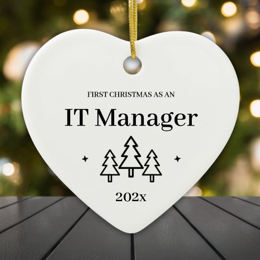 Eerste Kerstmis als IT Manager 2024 Keramisch Ornament