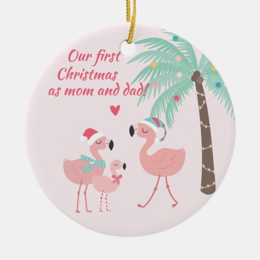 Eerste Kerstmis als mam en pap kerstman Keramisch Ornament (Voorkant)