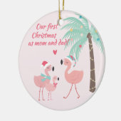 Eerste Kerstmis als mam en pap kerstman Keramisch Ornament (Links)