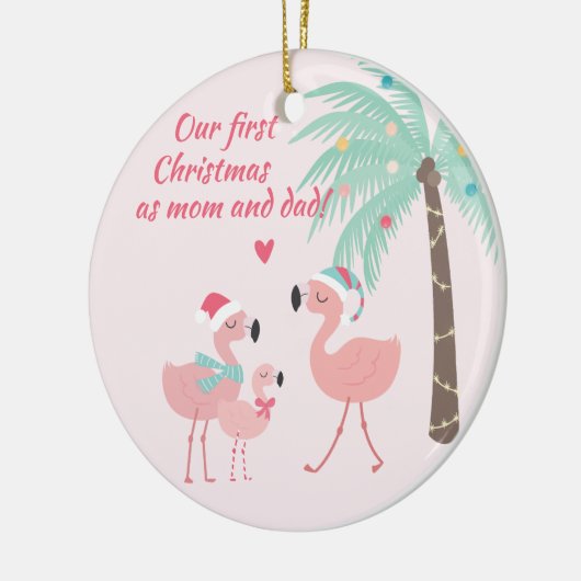 Eerste Kerstmis als mam en pap kerstman Keramisch Ornament (Links)