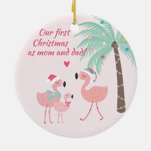 Eerste Kerstmis als mam en pap kerstman Keramisch Ornament (Achterkant)