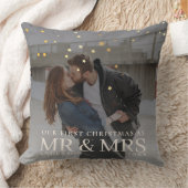 Eerste kerstmis als meneer en mevrouw Romantisch K Kussen (Deken)