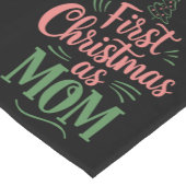 Eerste Kerstmis als moeder bijpassende Kerstmis Korte Tafelloper (Hoek)