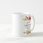 Eerste Kerstmis als Mok van de heer Floral Coffee (Voorkant rechts)