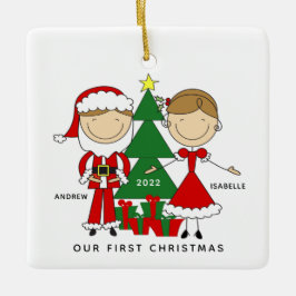Eerste Kerstmis als Mr & Mrs Ceramic Ball Kerstmis Keramisch Ornament