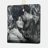 Eerste Kerstmis als Mr & Mrs Foto Keramisch Ornament (Links)