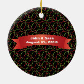 Eerste Kerstmis als Mr. & Mrs Foto Keramisch Ornament (Achterkant)