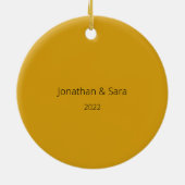 Eerste Kerstmis als Mr. & Mrs Photo Ceramic Gold Keramisch Ornament (Achterkant)