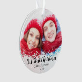 Eerste Kerstmis als Mr. & Mrs Photo Ornament (voorkant)