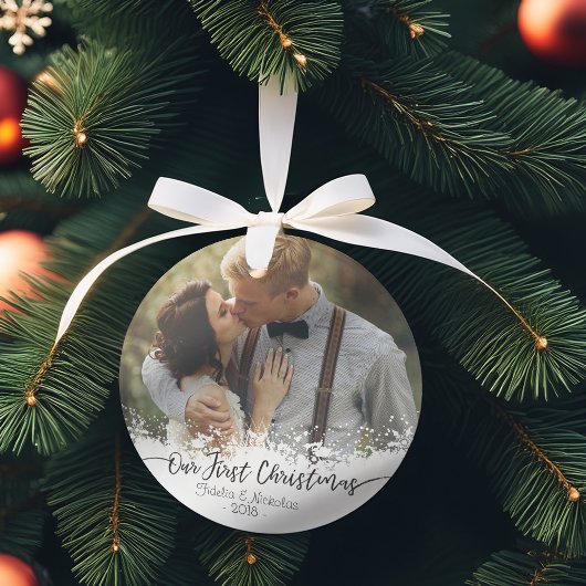 Eerste Kerstmis als Mr. & Mrs Photo Ornament