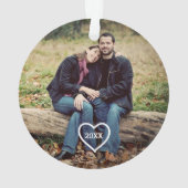 Eerste Kerstmis als Mr. & Mrs Photo Ornament (achterkant)