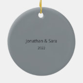 Eerste Kerstmis als Mr. & Mrs Photo Silver Grey Keramisch Ornament (Achterkant)