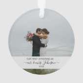 Eerste Kerstmis als Mr & Mrs Wedding Foto Ornament (achterkant)