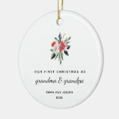 Eerste Kerstmis als oma en opa | Elegant Keramisch Ornament (Links)