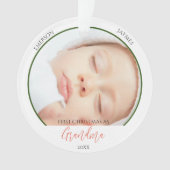Eerste Kerstmis als oma fotoscript Ornament (voorkant)