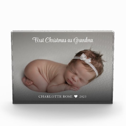 Eerste Kerstmis als Oma Nieuwe Baby Fotoblokken (Voorkant)