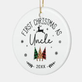 Eerste Kerstmis als Oom Foto Keramisch Ornament (Links)