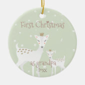 Eerste Kerstmis als opa - Cute Deer Keramisch Ornament (Voorkant)