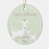 Eerste Kerstmis als opa - Cute Deer Keramisch Ornament (Links)
