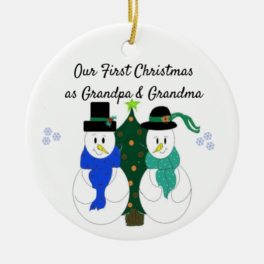 Eerste Kerstmis als opa en oma Keramisch Ornament (Voorkant)