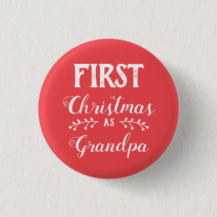 Eerste Kerstmis als opa gezin dat overeenkomt met Ronde Button 3,2 Cm
