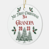 Eerste Kerstmis als opa Keramisch Ornament (Links)