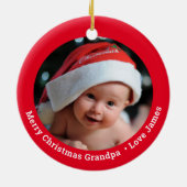 Eerste Kerstmis als opa Keramisch Ornament (Achterkant)