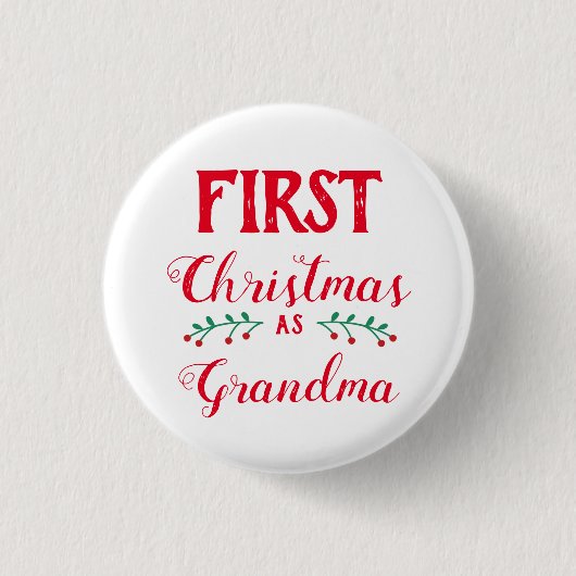 Eerste Kerstmis als overeenkomst tussen grootmafam Ronde Button 3,2 Cm (Voorkant)
