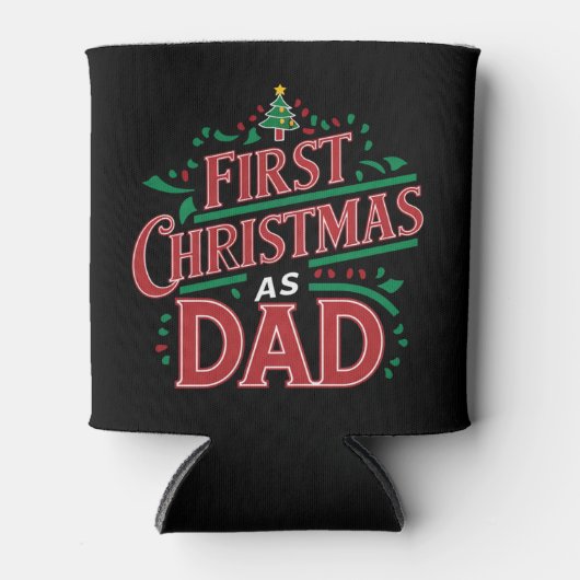 Eerste Kerstmis als pap bijpassend Kerstmis Blikjeskoeler (Voorkant)