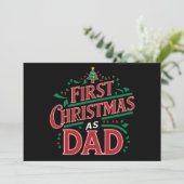 Eerste Kerstmis als pap bijpassend Kerstmis Feestdagenkaart (Staand voorkant)