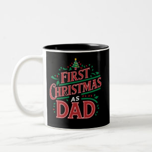 Eerste Kerstmis als pap bijpassend Kerstmis Tweekleurige Koffiemok