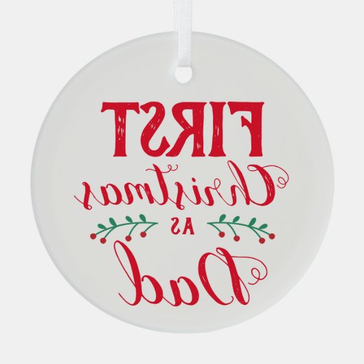 Eerste Kerstmis als pap rood wit Glas Ornament (Achterkant)