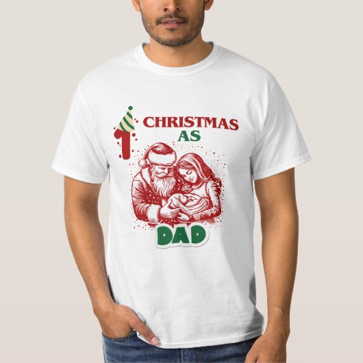 Eerste Kerstmis als pap T-shirt (Voorkant)