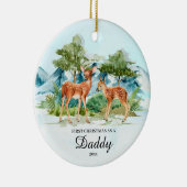 Eerste Kerstmis als papa Deer Keepaskerst Keramisch Ornament (Rechts)